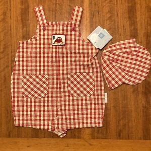 Little Me Baby Boy Romper with Cap 6M